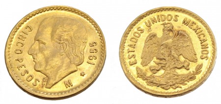 155 euros 5 pesos 1955 oro